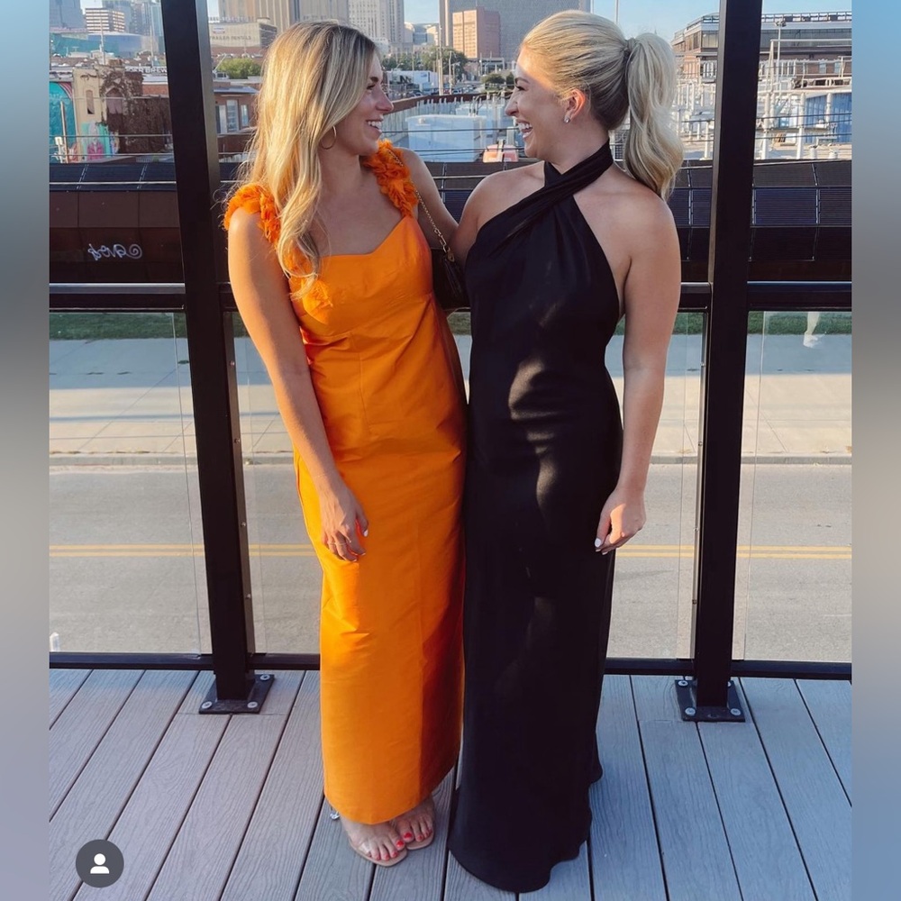 Simorra Dress - Orange ruffle straps